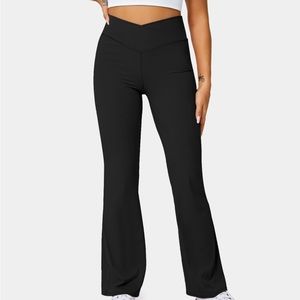 black Halara flare leggings